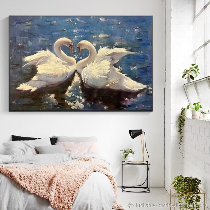 Картина 100х60 Светлые Лебеди Купить В Тюмени