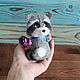 Cute Raccoon toy made of wool. Felted Toy. handmade toys by Mari (handmademari). Online shopping on My Livemaster.  Фото №2
