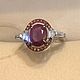 Серебряное кольцо с крупным природным рубином и цирконами. Кольца. OLVIKSOL JEWELRY STORE. Ярмарка Мастеров.  Фото №5