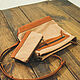 Shoulder bag and cosmetic bag made of leather and canvas included, Crossbody bag, Volzhsky,  Фото №1