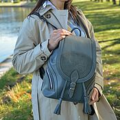 Сумки и аксессуары handmade. Livemaster - original item Backpacks: Women`s Grey Tori Mod Leather Backpack. R. 50-741. Handmade.