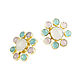 Order Earrings with chalcedony and quartz, large stud earrings, flower earrings. Irina Moro. Livemaster. . Earrings Фото №3