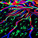 Fluorescent luminous painting 'Wise Mushroom'. Ritual attributes. Fractalika. My Livemaster. Фото №4
