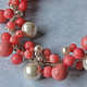 Ruddy necklace with corals. Necklace. Taturamsa (plotnikovatata). Online shopping on My Livemaster.  Фото №2