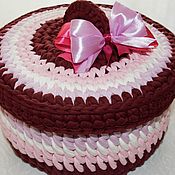 Для дома и интерьера handmade. Livemaster - original item basket: Basket with a knitted cover. Handmade.
