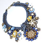 Украшения handmade. Livemaster - original item Denim Valley Necklace Blue Lapis Lazuli Agate Pearl Quartz Mother of Pearl. Handmade.