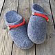 Mens Slippers felted 'Bavarian grey' 42r, Slippers, Moscow,  Фото №1