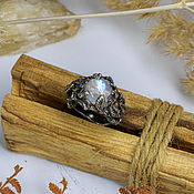 Украшения handmade. Livemaster - original item 16 and 17 Unusual silver ring with moonstone. Handmade.
