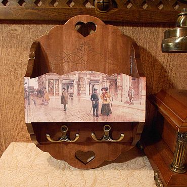 Для дома и интерьера ручной работы. Ярмарка Мастеров - ручная работа Вешалка-ключница "Старый город". Handmade.