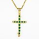 Gold cross with Colombian emeralds 18K gold, Pendants, West Palm Beach,  Фото №1