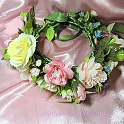 Украшения handmade. Livemaster - original item Wreath of roses and wild flowers. SLAVYANOCHKA. Handmade.