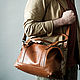 Travel bag genuine leather. cognac. Sports bag. odalgoods (odalgoods). My Livemaster. Фото №6