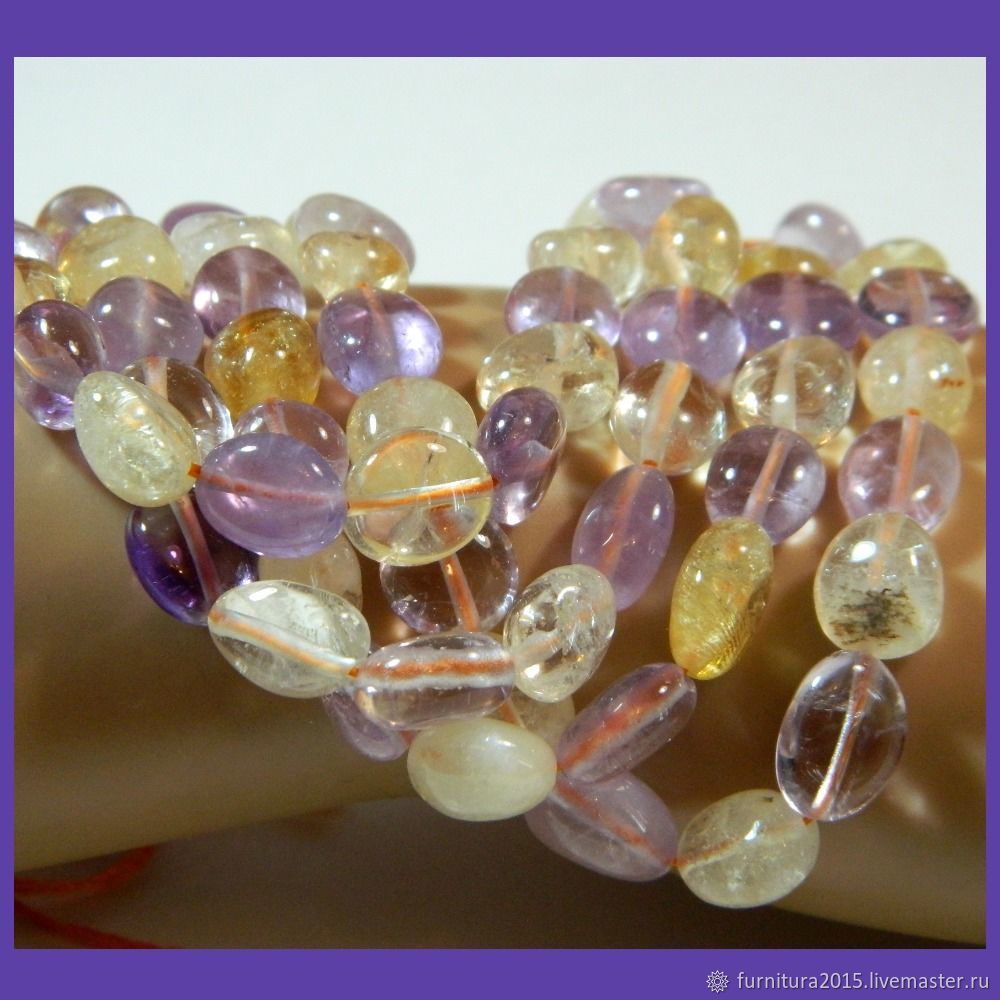 Аметист цитрин 10*7 мм галтовка бусины. пол.нити купить в интернет ...