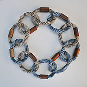 WE №11.  Bracelet made of natural linen and wood