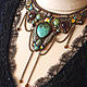 Necklace with turquoise Ethno glamour. Natures'. stones, metal, Swarovski, chains. Necklace. ssowl. My Livemaster. Фото №5
