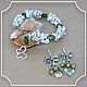 Turquoise jewelry set (bracelet, bow earrings), Jewelry Sets, Smolensk,  Фото №1