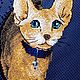 Order Embroidered picture of the 'Golden Sphinx' hand embroidery. Pledy iz naturalnoj pryazhi Cosy Home. Livemaster. . Pictures Фото №3