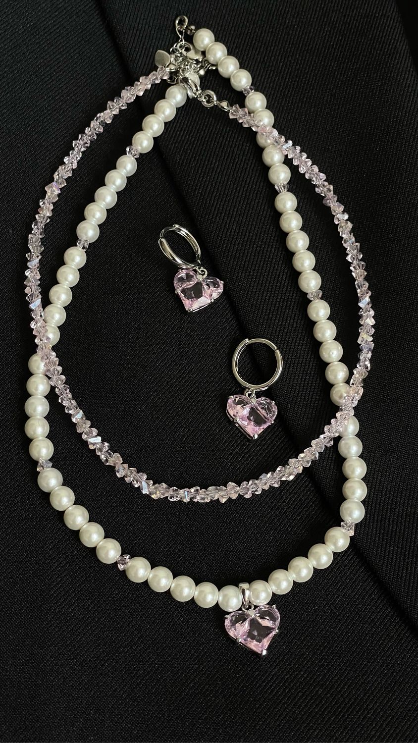 Комплект: коте из жемчуга и чешского стекла ,чокер из чешского стекла в ...