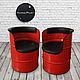 Красно-чёрный стул металлический из бочки в стиле лофт. Стулья. Custom Drum. Интернет-магазин Ярмарка Мастеров.  Фото №2