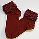 Socks for girls warm, burgundy color / Socks with fur, Socks and tights, Neftekamsk,  Фото №1