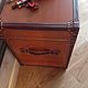 Large wooden chest with leather trim. Basket. Beautiful handcrafted furniture (7208327). My Livemaster. Фото №5
