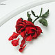 Order Brooch of the skin rose under the rain. Decoration leather. lanssveta. Livemaster. . Brooches Фото №3