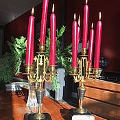 Винтаж handmade. Livemaster - original item Antique paired candelabra, marble, France. 19 - 20 in.. Handmade.