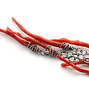 Украшения handmade. Livemaster - original item Coral earrings silver Singing corals (coral branches, silver). Handmade.