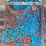 Аксессуары handmade. Livemaster - original item Turquoise shawl made of square motifs woolen. Handmade.