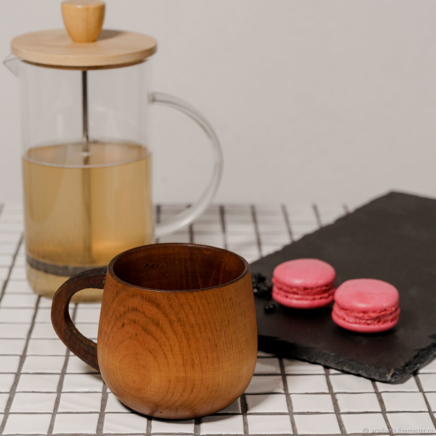 Wooden mug for tea and coffee C80, Water Glasses, Novokuznetsk,  Фото №1