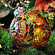 Ball with stained glass painting, Christmas decorations, Chelyabinsk,  Фото №1