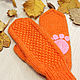 Mittens with paws: gray and fluffy paws, women's knitted. Mittens. Space Cat Knitting. My Livemaster. Фото №4