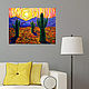 Cacti painting desert mountain landscape oil painting mountains. Pictures. Colibri Art - Oil Painting. Online shopping on My Livemaster.  Фото №2