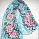 Batik scarf 'Roses'. Scarves. OlgaPastukhovaArt. Online shopping on My Livemaster.  Фото №2