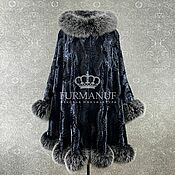 Одежда handmade. Livemaster - original item Poncho with natural arctic fox fur in the color of stardust. Handmade.