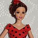 Платье для Барби "Кармен". Одежда для кукол. Ксения Дик (Кукольные наряды). Интернет-магазин Ярмарка Мастеров.  Фото №2