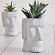 Moai Small Concrete planters for succulents. Pots1. Decor concrete Azov Garden. Online shopping on My Livemaster.  Фото №2