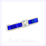 Украшения handmade. Livemaster - original item Tie clip. Lapis lazuli, mother of pearl. tie clip.. Handmade.