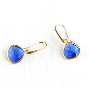 Украшения handmade. Livemaster - original item Earrings with blue stone, handmade earrings 