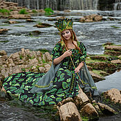 Русский стиль handmade. Livemaster - original item The FROG PRINCESS Costume (Kokoshnik dress). Handmade.