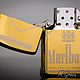 Зажигалка Zorro золотистая с гравировкой Пачка Marlboro. Зажигалки. Маргарита Гроза (мастер). Интернет-магазин Ярмарка Мастеров.  Фото №2