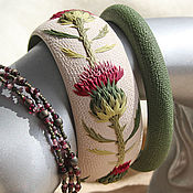 Украшения handmade. Livemaster - original item Set of Thistle bracelets made of polymer clay. Handmade.