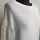 Alpaca Merino White Knitted Women Spring Blouse. Jumpers. Knitted with love. My Livemaster. Фото №4