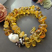Украшения handmade. Livemaster - original item Copy of Set . amber pearl. Handmade.