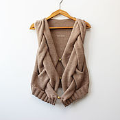 Одежда handmade. Livemaster - original item Vests: women`s knitted vest with buttons Braid 2. Handmade.