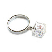 Украшения handmade. Livemaster - original item Ring with pendant, ring with zircon, silver ring. Handmade.