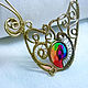 Brass wire wrapped necklace "Rainbow lace". Necklace. IVA rainbow art. My Livemaster. Фото №4