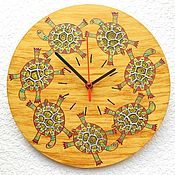 Для дома и интерьера handmade. Livemaster - original item Clock wall Turtles Ethno. Handmade.