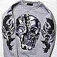 Order Sweatshirt sweatshirt with hand embroidery skull Monochrome custom. Karina-bro. Livemaster. . Sweatshirts Фото №3