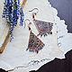 Copper earrings in Oriental style Indian earrings ethnic Blue. Earrings. Strangell Jewelry. Online shopping on My Livemaster.  Фото №2